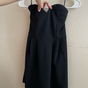 NEW Black Strapless Mini Dress Sweetheart Neckline